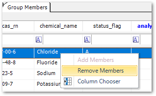 Remove Members option in the Available Members context menu in the Group Members tab of the EQuIS Professional Groups Form Remove Members option in the Available Members context menu in the Group Members tab of the EQuIS Professional Groups Form