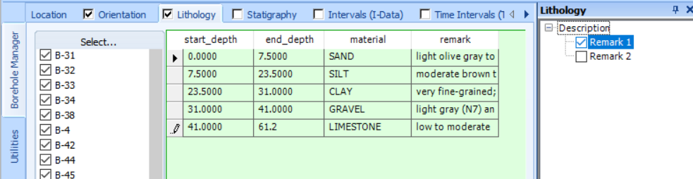 Remark 1 Contains the Lithology Description Remark 1 Contains the Lithology Description