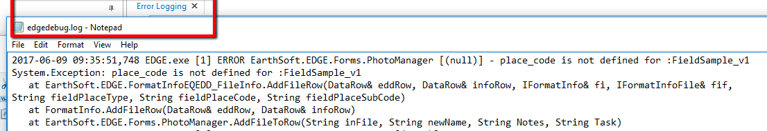 Bug Log Content Bug Log Content