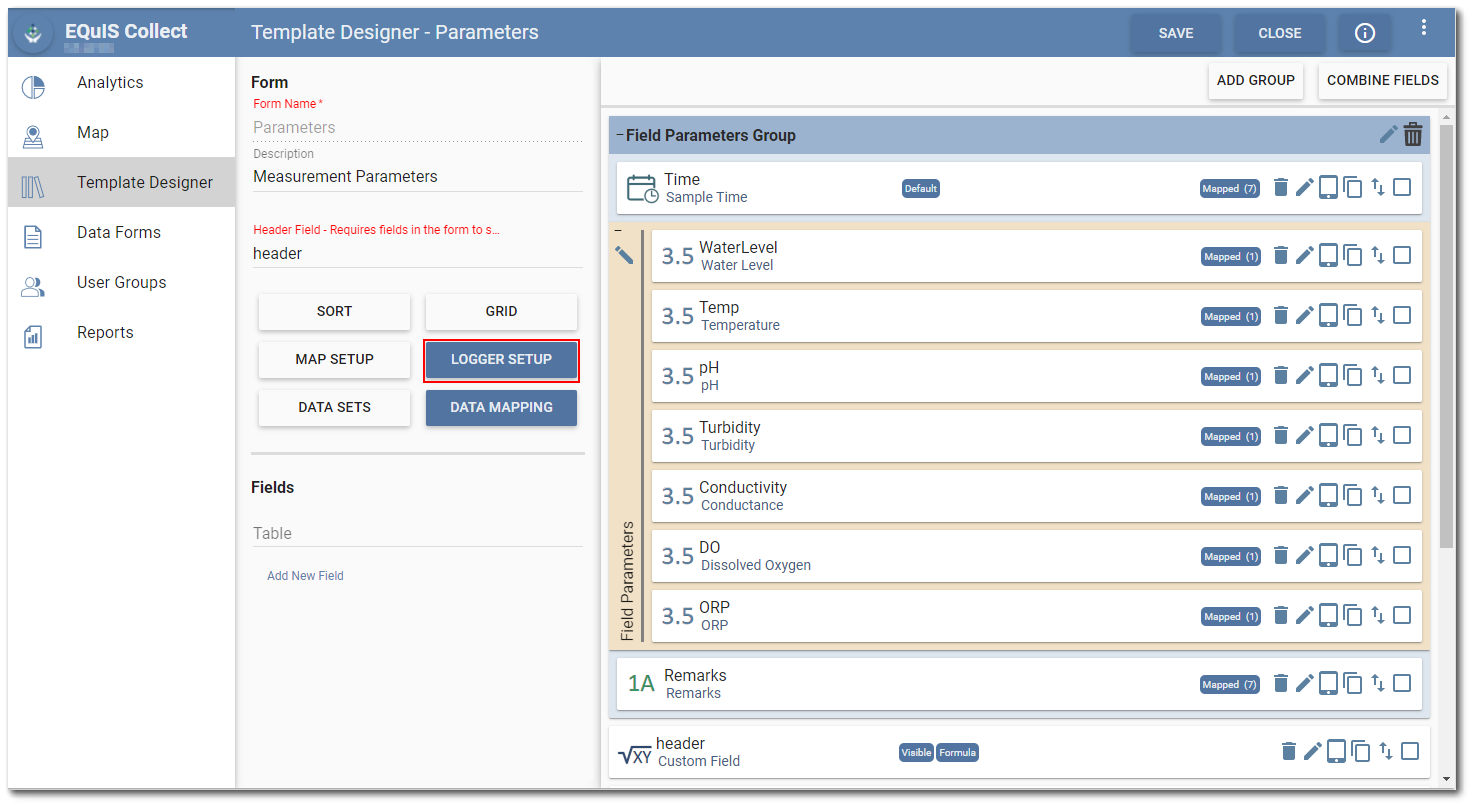 Field Setup Field Setup