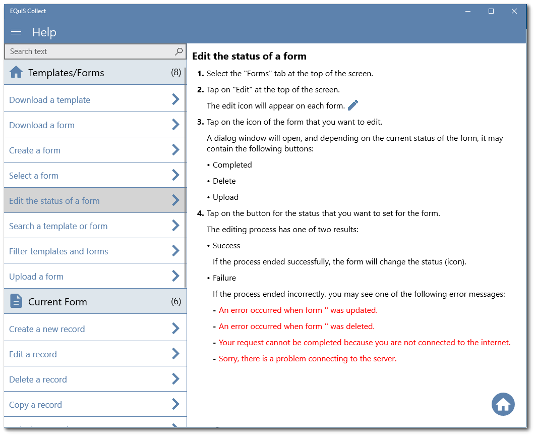 Form management details Form management details